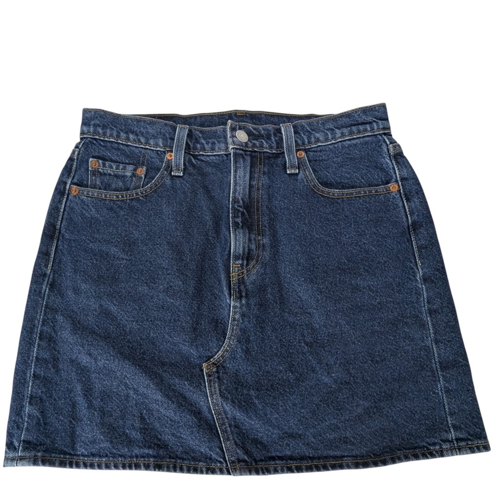 Levi's‎ Deconstructed Denim Mini Skirt Sz 29 Blue Med Wash Classic Y2K-Inspired